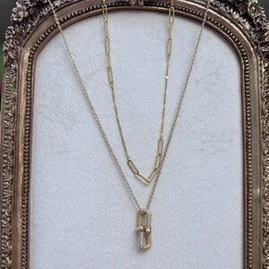 Elegant Gold and Silver Layered Necklace